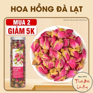 Nụ hoa hồng Đà Lạt 100g, trà hoa hồng, nụ hoa hồng khô, thơm, dùng pha trà, decor - Lãn Ông