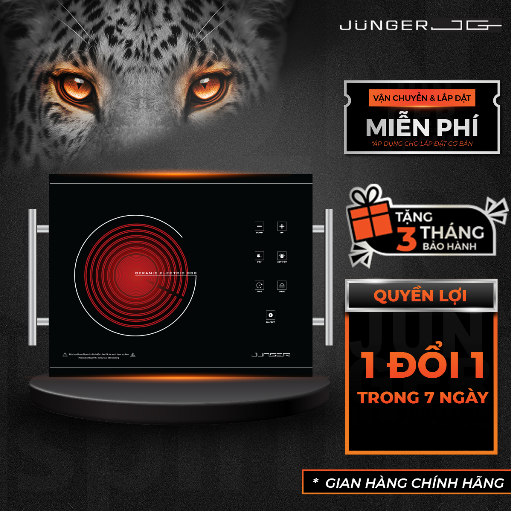 [TOP BÁN CHẠY] Bếp Đơn Hồng Ngoại Junger JG ASC-86 2200W,Nóng Sau 3s, Cân Mọi Loại Nồi, Bảo Hành 24 Tháng