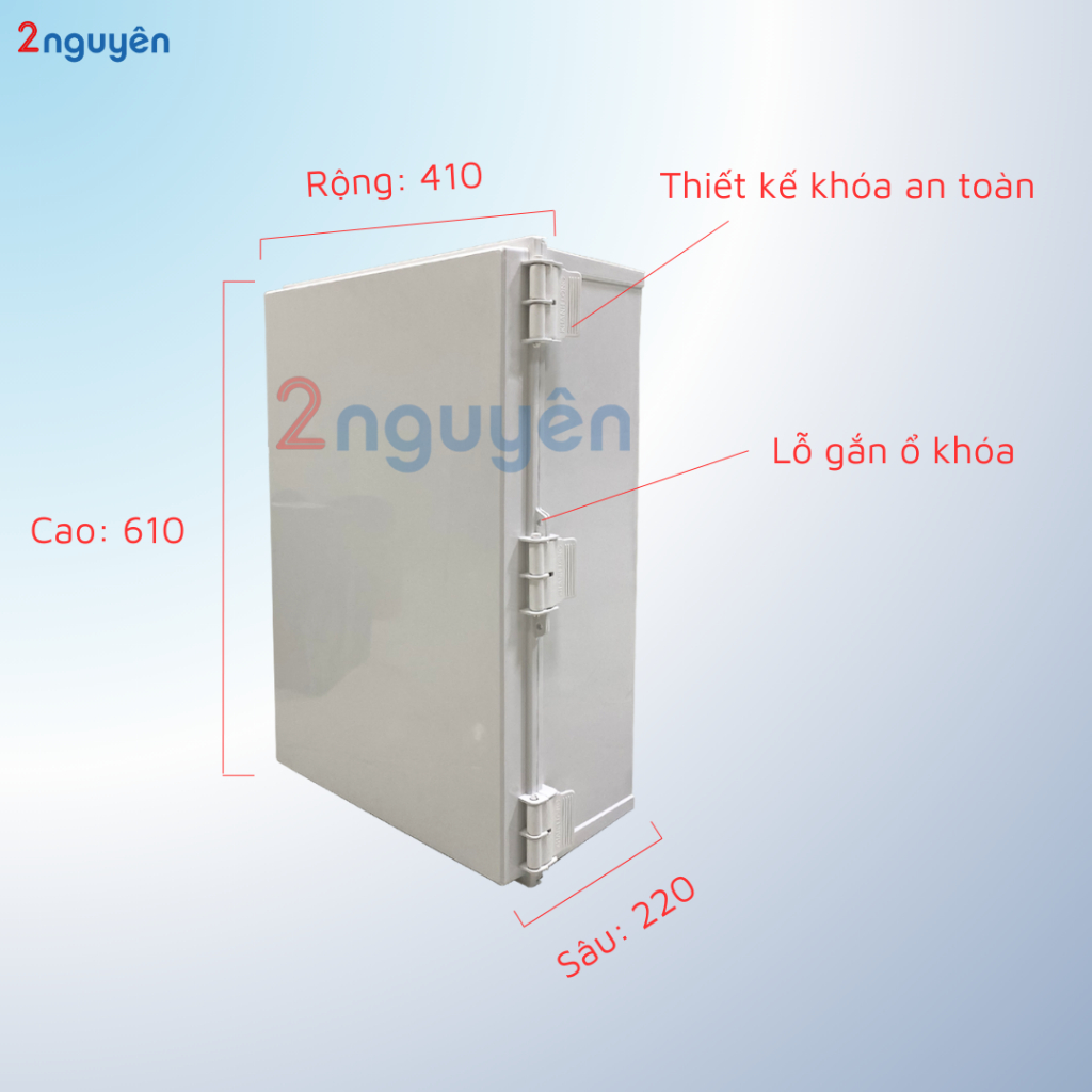 TỦ ĐIỆN NHỰA KÍN NƯỚC KYE 410x610x220 – SIZE SIÊU ĐẠI, DÙNG TRONG NHÀ VÀ NGOÀI TRỜI