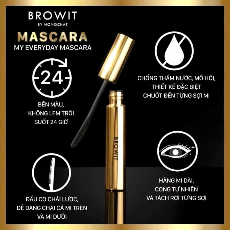 Chuốt Mi Browit By Nongchat My Everyday Làm Mi Tơi Dài, Cong Tự Nhiên, Không Lem Không Trôi - Ever Queen