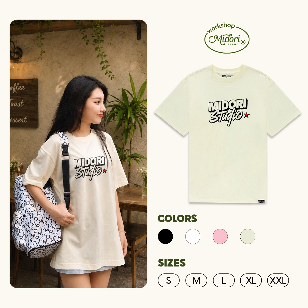Áo Thun Unisex MI STAR Form Rộng Nam Nữ Thoải Mái Mặc Đi Học Chơi Du Lịch | MI MIDORI