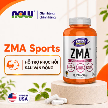 (đủ bill) Viên uống ZMA Now bổ sung kẽm magie vitamin B6 giúp ngủ ngon, tăng phục hồi, hỗ trợ sinh lý