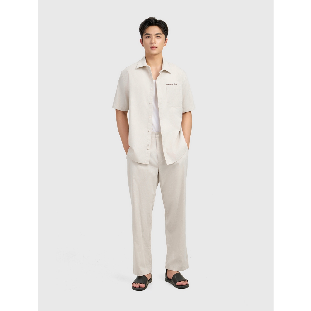 Quần dài nam CANIFA quần công sở chất cotton basic dáng suông 8BP26S003
