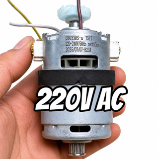 Mô Tơ 7571 220V / 120v AC – Motor Điện 220V / 120v Trục Cốt Lớn, Lực Khỏe - Puly 10ly 12 Cạnh