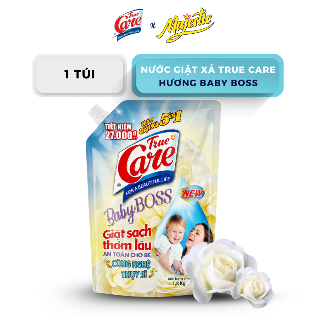 Combo 2 Túi 1.8Kg Nước Giặt Xả True Care 5in1 (Tổng 3.6kg/2Túi)
