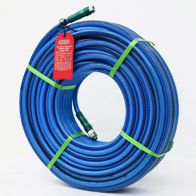 Dây Xịt Áp Lực 3 lớp Oshima Super 8.5mm x 50m - Áp lực tối đa 330kg - Đầu Nối Nhanh - 1 đổi 1 12 tháng