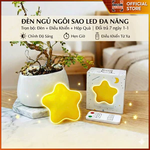 Đèn Ngủ Ngôi Sao LED Đa Năng Decor Square - Kèm Điều Khiển Từ Xa, Hẹn Giờ, Decor phòng ngủ