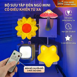 Đèn Ngủ Thông Minh 10CM Điều Khiển Từ Xa, Tiết Kiệm Điện — Tắt Không Làm Bé Thức Giấc, Decor Phòng