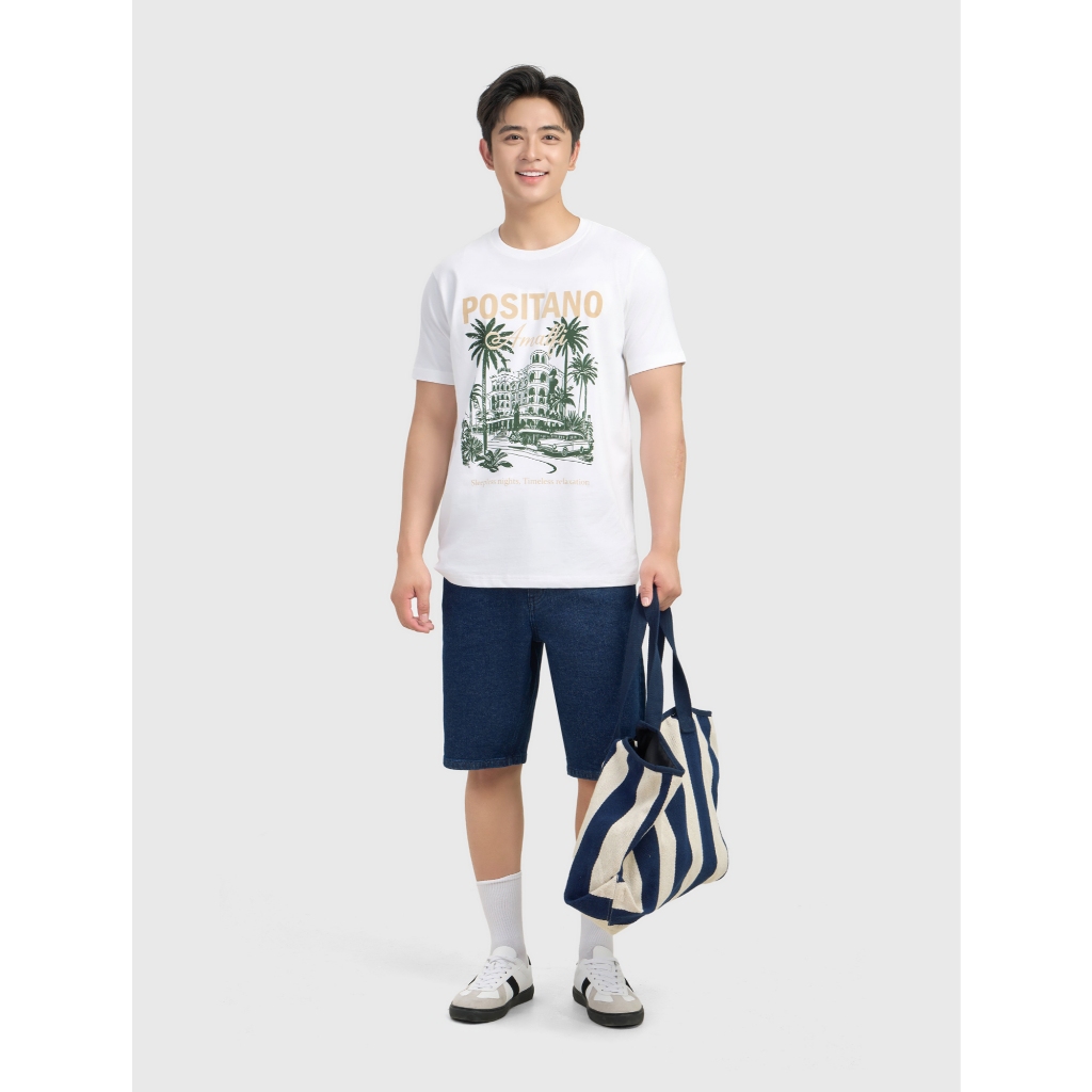 Quần short jean nam CANIFA form regular dáng suông basic trẻ trung 8BS26S015