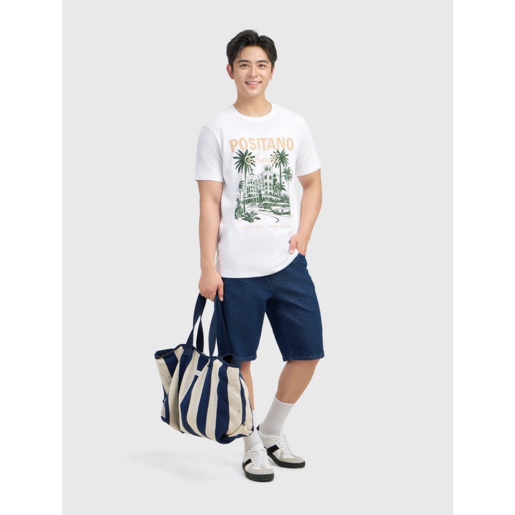Quần short jean nam CANIFA form regular dáng suông basic trẻ trung 8BS26S015