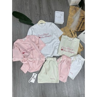PHẠM THÙY SHOP: SET BỘ CHẤT COTTON NHẬT THÊU CHỮ CARE ABOUT