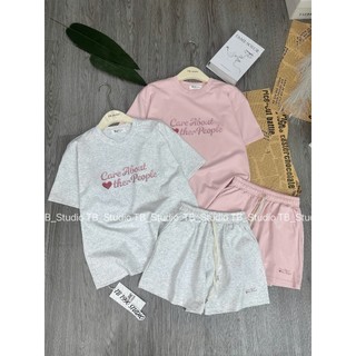 PHẠM THÙY SHOP: SET BỘ CHẤT COTTON NHẬT THÊU CHỮ CARE ABOUT