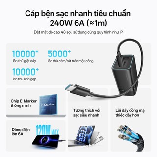 Củ Sạc GaN CUKTECH 6 MINI 2C1A | Hỗ Trợ Sạc Nhanh | Công Suất 90W | Thiết Kế Nhỏ Gọn | Bảo Hành 18 Tháng AD653