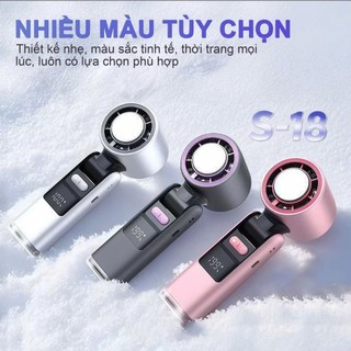 Quạt Cầm Tay Turbo Fan K8 Sò Lạnh Cực Mát 199 Cấp Độ Gió Pin 5000mAh Tích Điện Có Đèn Pin
