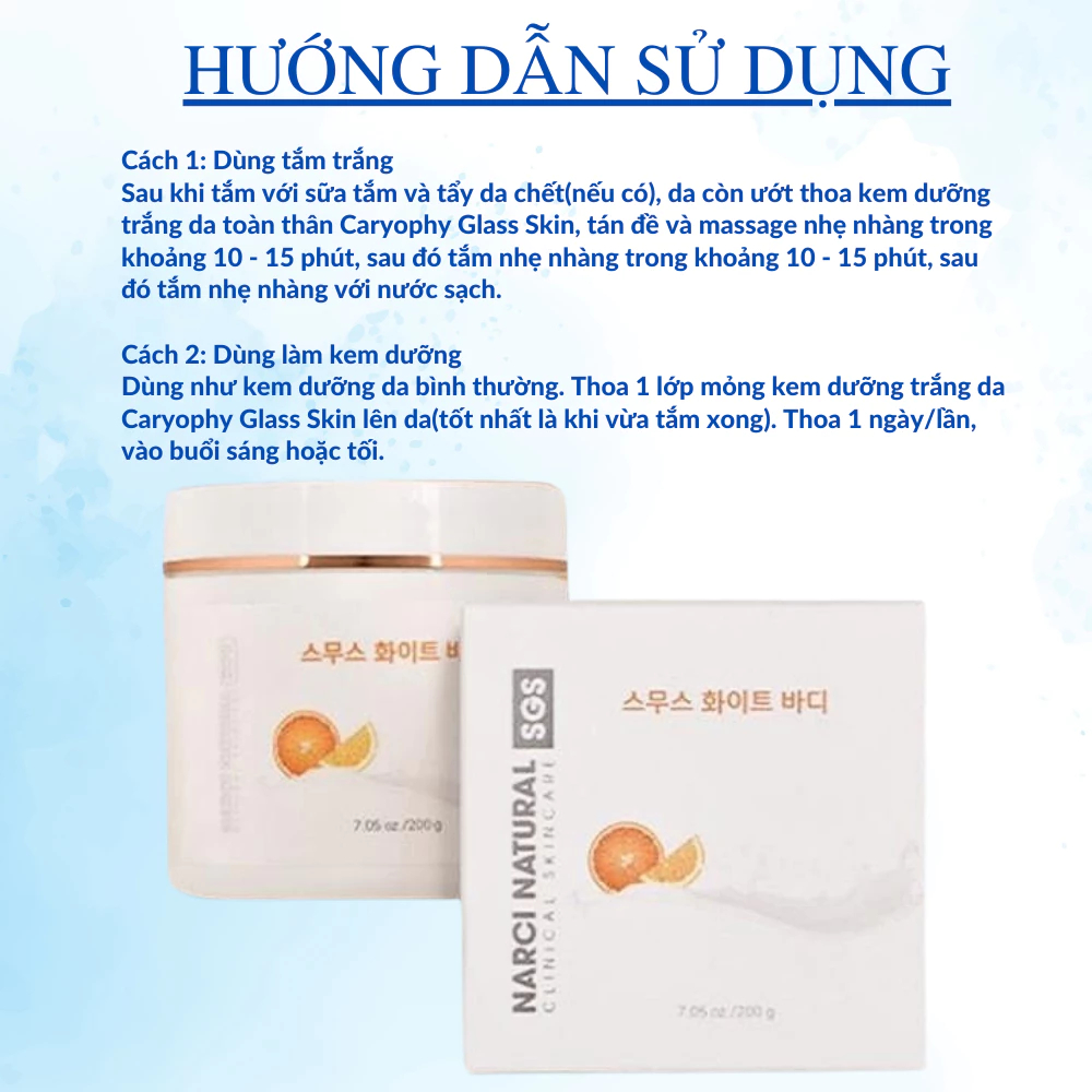Kem Dưỡng Trắng Da Body Narci Natural Smooth White - Ever Queen
