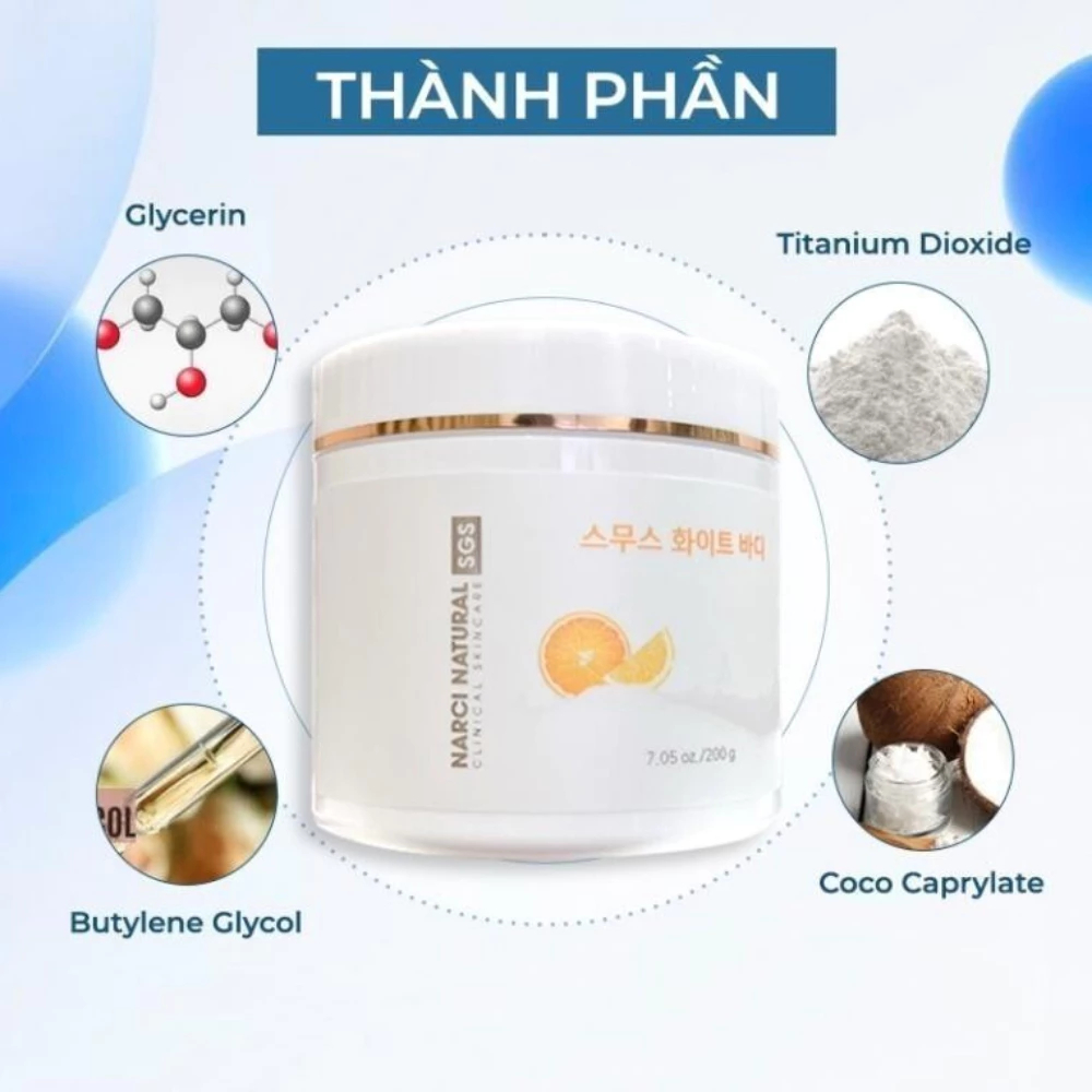 Kem Dưỡng Trắng Da Body Narci Natural Smooth White - Ever Queen