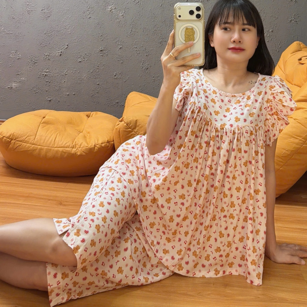 (43-90kg) Tole lửng cánh tiên 2 lớp, form chuẩn may kỹ - Nocnhasleepwear