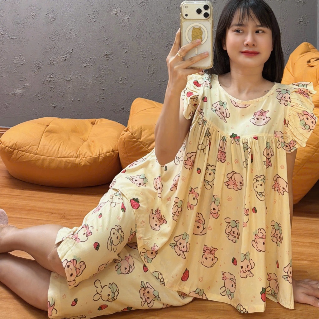 (43-90kg) Tole lửng cánh tiên 2 lớp, form chuẩn may kỹ - Nocnhasleepwear