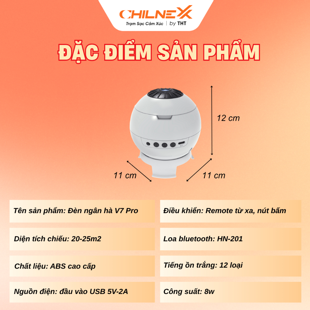 Đèn Thiên Hà V7 Pro CHILNEXX [01] 16 HIỆU ỨNG kết nối bluetooth Đèn thiên hà không gian vũ trụ đèn cho bé đèn ngủ decor