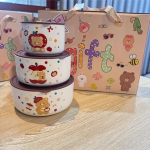 Bộ 3 bát lạnh hình dáng gấu siêu cute , tiện dụng mọi thực phẩm nóng hoặc lạnh