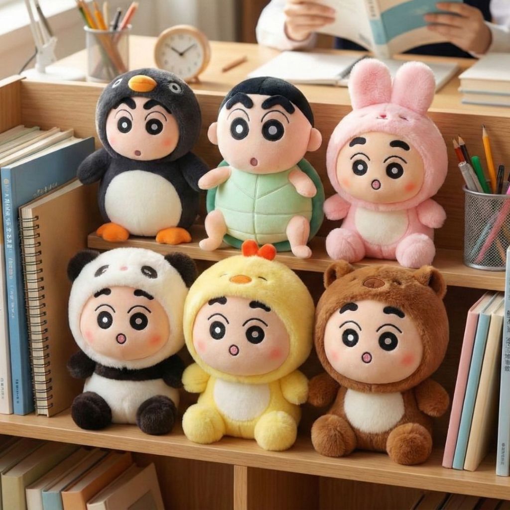 Gấu bông shin chan cosplay động vật kích thước 25Cm chất liệu lông thỏ mềm mại làm quà tặng cho bé