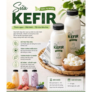 Sữa chua Kefir không đường, sữa chua uống cải thiện miễn dịch tiêu hoá