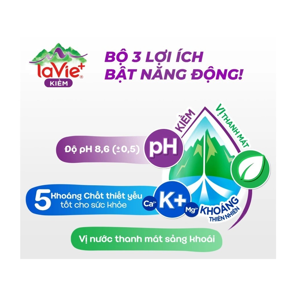 Thùng 24 chai nước KIỀM có khoáng La Vie + 500ml