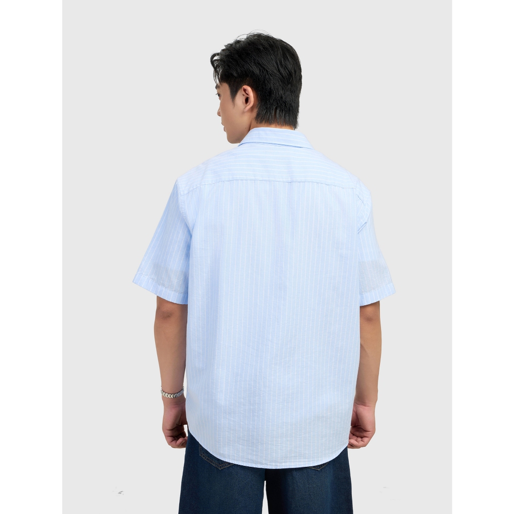 Áo sơ mi nam CANIFA cộc tay cổ bẻ họa tiết kẻ dáng công sở 8TH26S012