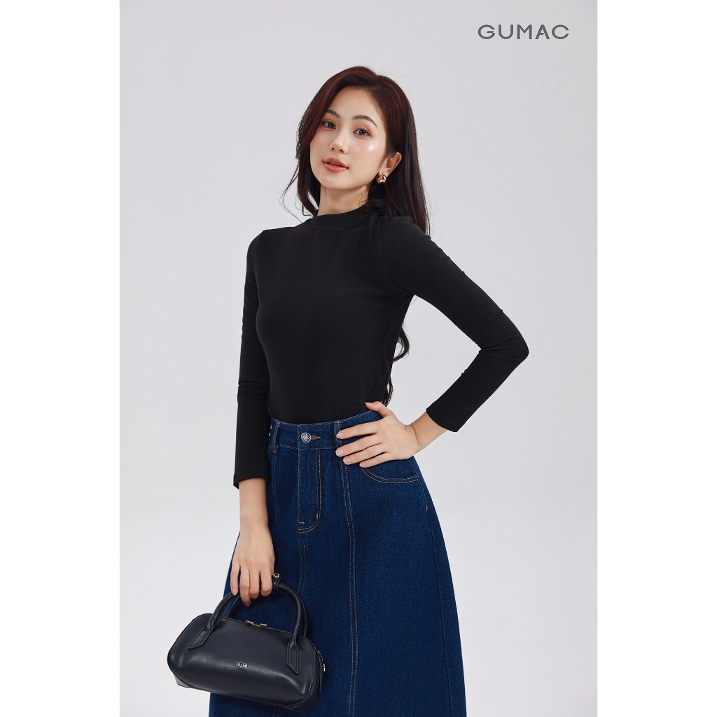 Áo Thun Nữ Dài Tay GUMAC Form Slim Cổ Cao Ôm Vừa Tôn Dáng Chống Nắng LATE0927