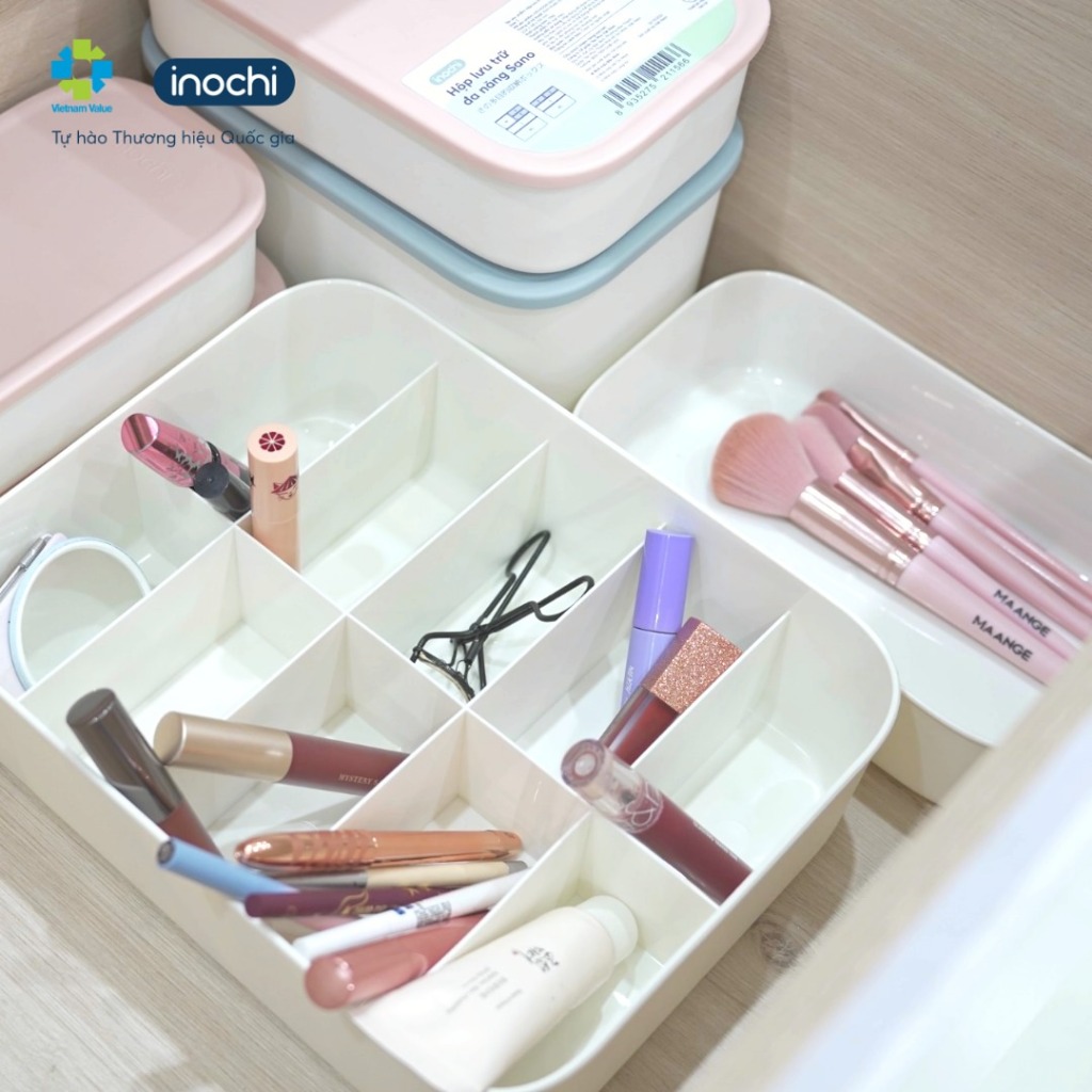 Hộp lưu trữ Có Nắp Đa năng SANO INOCHI, bằng nhựa nguyên sinh, cao cấp, an toàn