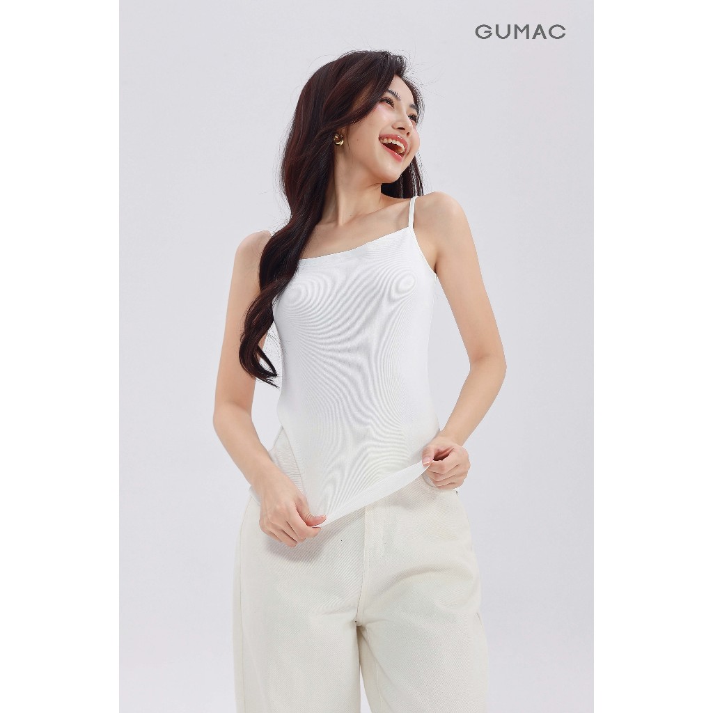 Áo Thun 2 Dây Nữ GUMAC Form Slim Cơ Bản Không Mút Chất Thun 4C Mềm Mát Thoải Mái LATF0627