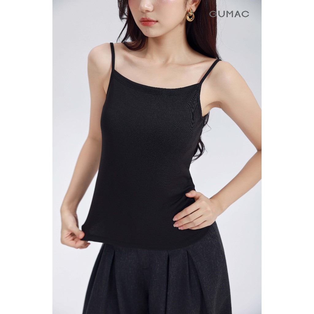 Áo Thun 2 Dây Nữ GUMAC Form Slim Cơ Bản Không Mút Chất Thun 4C Mềm Mát Thoải Mái LATF0627