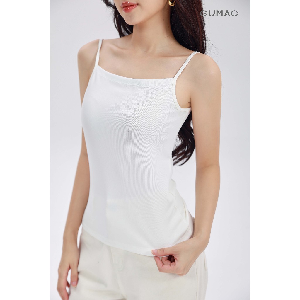 Áo Thun 2 Dây Nữ GUMAC Form Slim Cơ Bản Không Mút Chất Thun 4C Mềm Mát Thoải Mái LATF0627