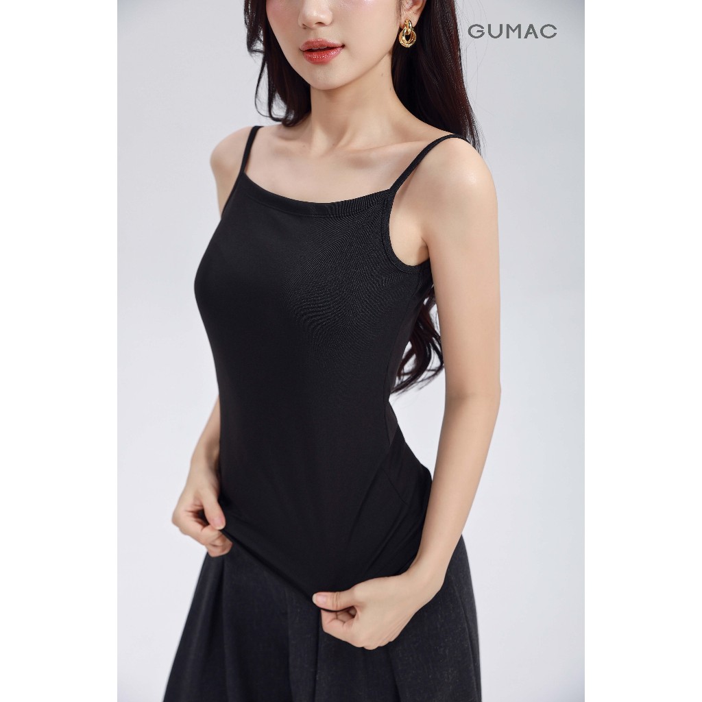 Áo Thun 2 Dây Nữ GUMAC Form Slim Cơ Bản Không Mút Chất Thun 4C Mềm Mát Thoải Mái LATF0627