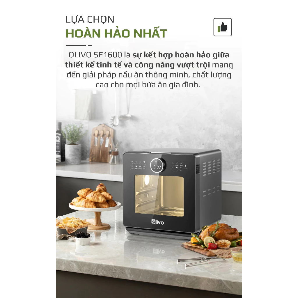 Nồi Chiên Hấp Olivo SF16 Pro 16L