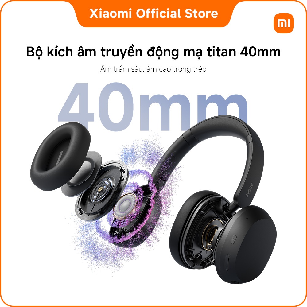 Xiaomi Tai nghe chụp tai không dây REDMI Headphones Neo | Lên đến 42dB Adaptive ANC | Thời lượng pin bền bỉ 72 giờ | BigBuy360 - bigbuy360.vn