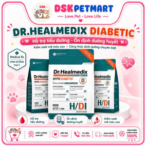 DR.HEALMEDIX HYPOALLERGENIC DIABETIC - Thức Ăn Hạt Cho Chó Quản Lý Tiểu Đường , Táo Bón Túi 1.5KG