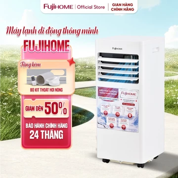 Máy lạnh đứng di động 9000 BTU nhập khẩu FUJIHOME, điều hoà di động mini làm lạnh nhanh kết nối WIFI thông minh