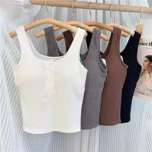 Áo Bra Cài Cúc Cổ Có Mút Ngực Chát Tăm Lạnh Lạnh Co Dãn Mềm Mát