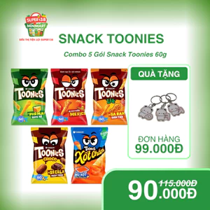 Combo Set 5 Bánh Snack Toonies - Hương Vị Độc Đáo Cho Mọi Lứa Tuổi - Snack Toonies 60g