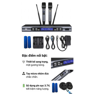 Micro Không Dây TDX D-226 Chống Hú Cực Tốt, Chất Âm Trong Trẻo Dày Dặn, Thu Phát Lên Đến Hơn 100m, Có Chế Độ Tự Ngắt