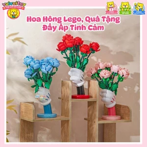 【Giao nhanh🚚】Bó hoa hồng lắp ráp – Mô hình hoa hồng siêu thực tế, không bao giờ héo, decor siêu đẹp