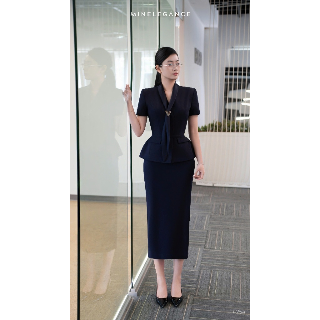 MINELEGÁNCE | SET VEST & CHÂN VÁY CHỮ A CÁCH ĐIỆU, SANG TRỌNG - MIN254