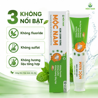 Kem đánh răng thảo dược Mộc Nam - Giảm hôi miệng, trắng sạch tự nhiên, không chứa Fluoride