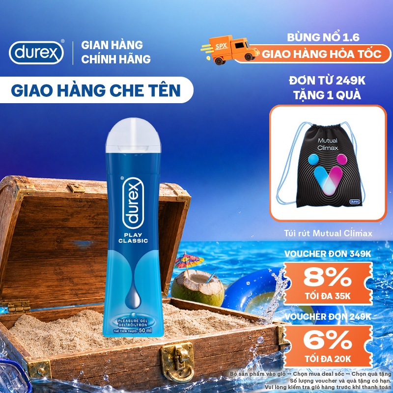 [MỚI] Gel bôi trơn Durex Classic gốc nước - Bao bì mới, cải tiến công thức thêm mượt mà, 50ML/chai