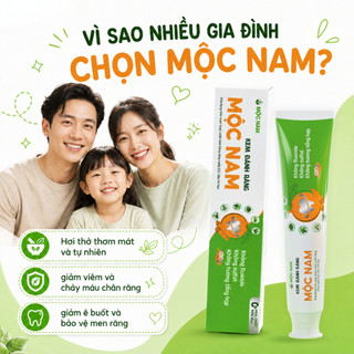 Kem đánh răng thảo dược Mộc Nam - Giảm hôi miệng, trắng sạch tự nhiên, không chứa Fluoride
