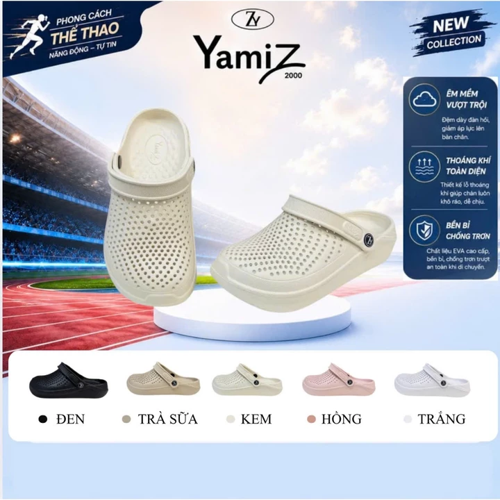 [YZ07-TẶNG VỚ] Dép sục Yamiz phong cách thể thao NAM NỮ - dễ phối đồ chống trơn trượt