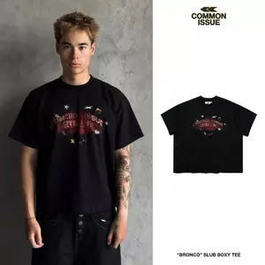 Áo Thun Form Boxy "BRONCO” Chất Vải Slub Premium Cotton 250gsm Unisex Nam Nữ | Common Issue