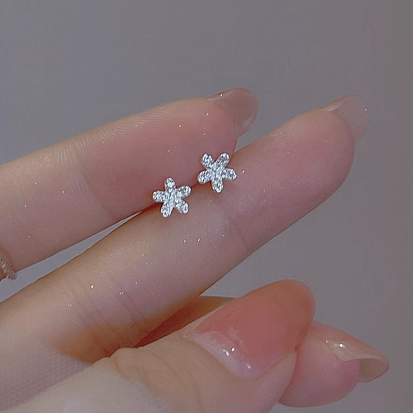 Bông tai bạc đính đá Zircon cỏ năm lá may mắn ChicEar Jewelry, bông tai hàn quốc cá tính bền đẹp [1 cặp]
