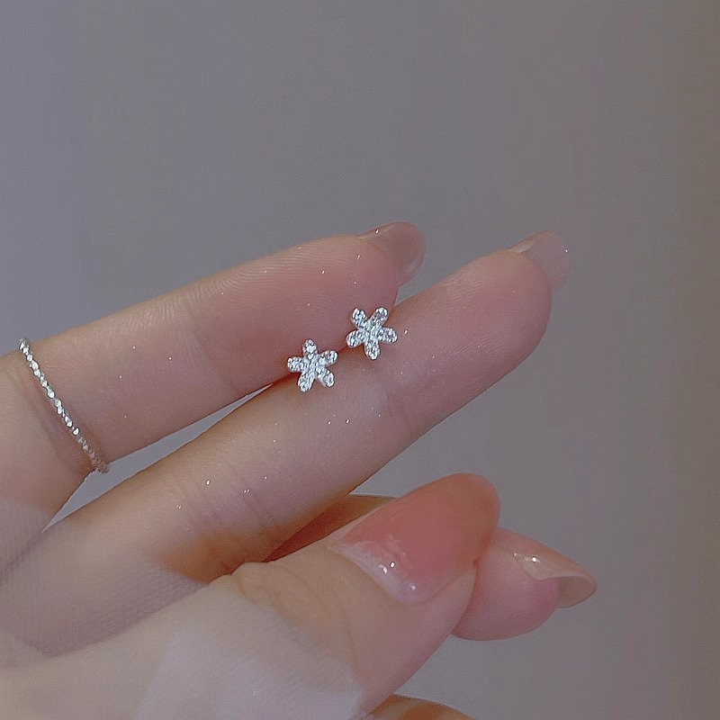 Bông tai bạc đính đá Zircon cỏ năm lá may mắn ChicEar Jewelry, bông tai hàn quốc cá tính bền đẹp [1 cặp]